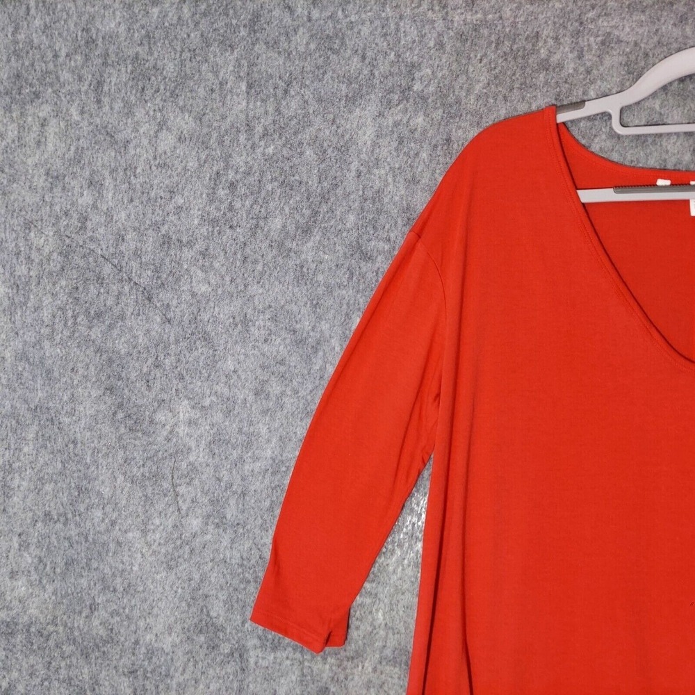 NWOT Victoria Secret Shirt S Minimalist Loose Plunge V Neck Stretch Red Casual - Picture 2 of 11